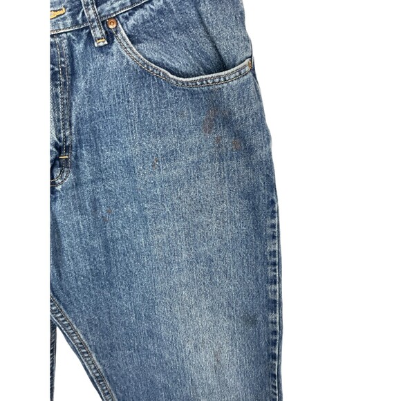 Lee Men’s 36x30 Distressed Straight-Leg Jeans – Regular Fit Blue Denim, Zip Fly - Picture 4 of 11